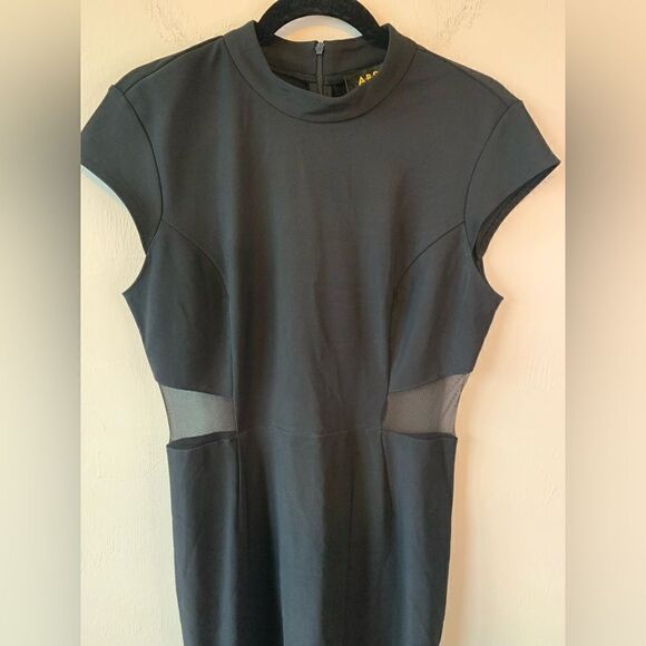 ABS Allen Schwartz Black mesh dress size 12 - Picture 5 of 11